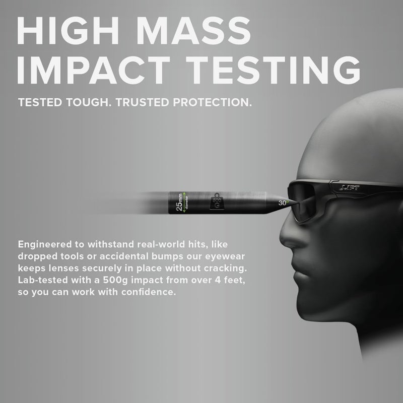 LIFT Safety Bold Safety Glasses | Polycarbonate Lenses | Lightweight TR-90 Frame | Black/Clear - Image 4